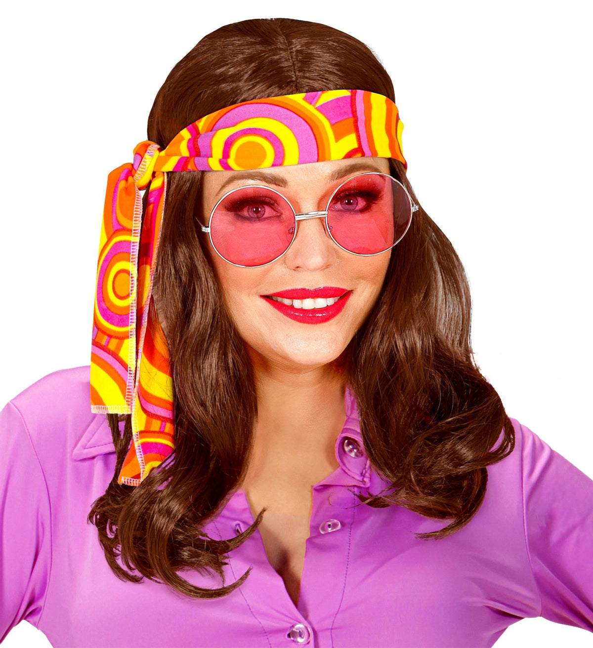 Brown Disco Fever Wig With Headband