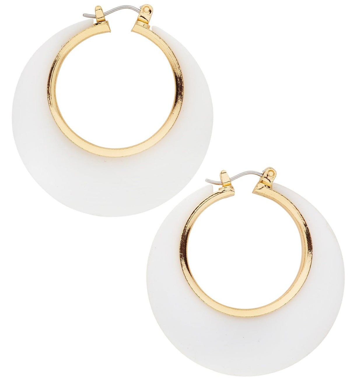 White & Gold Disco Earrings