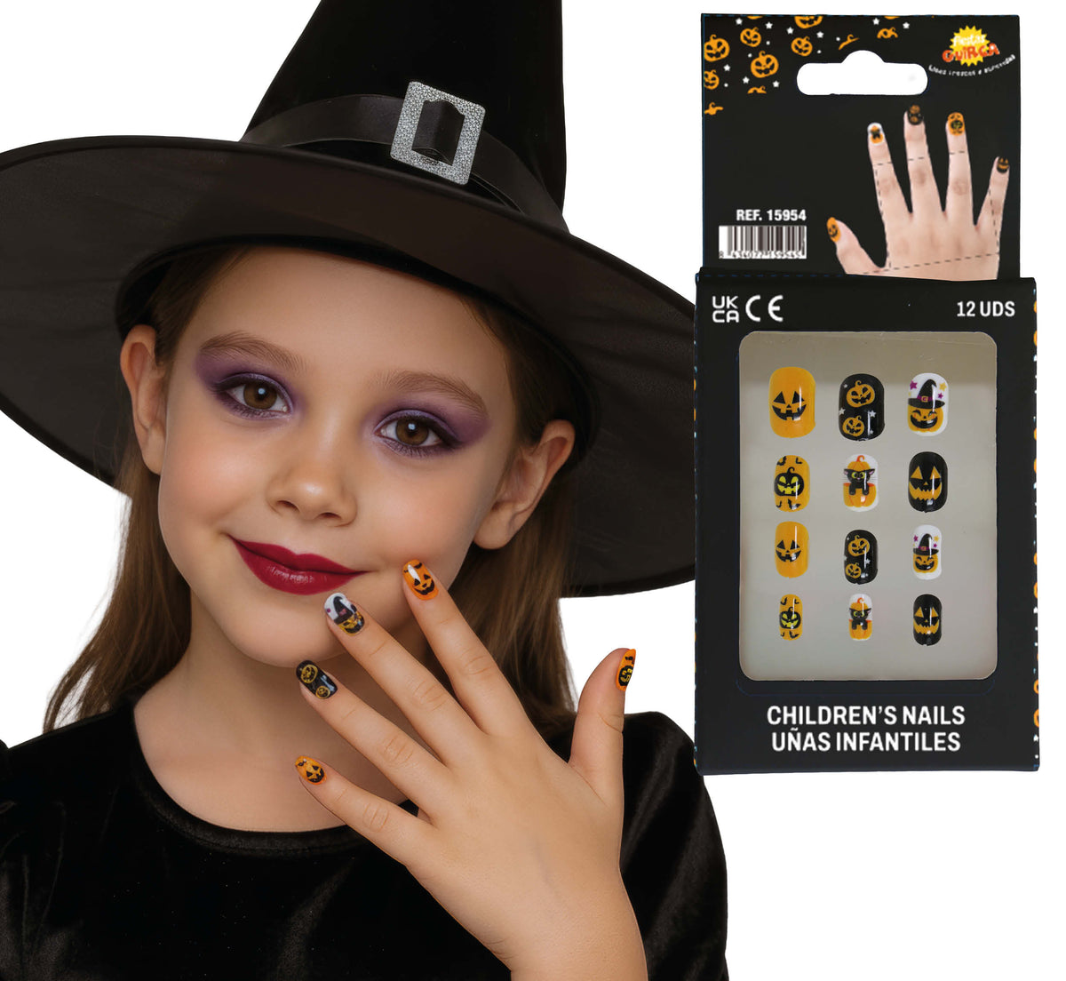 12 Nails With Glue, Children, Halloween Design 1
