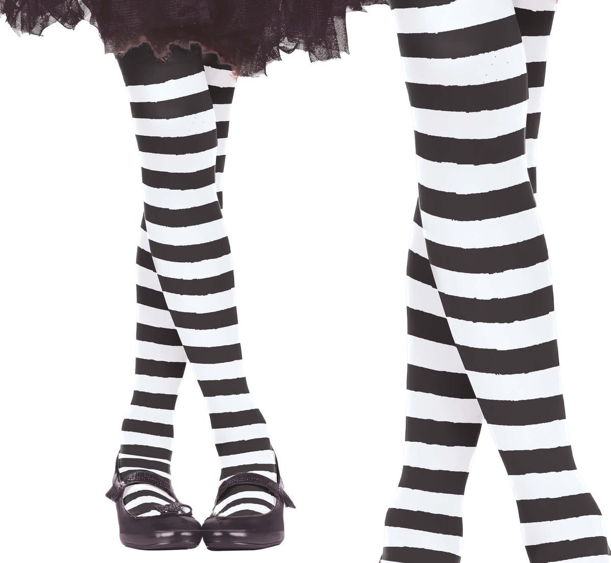 White Striped Tights, Kids 7-10 Years