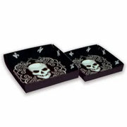 4 serving Platters skull