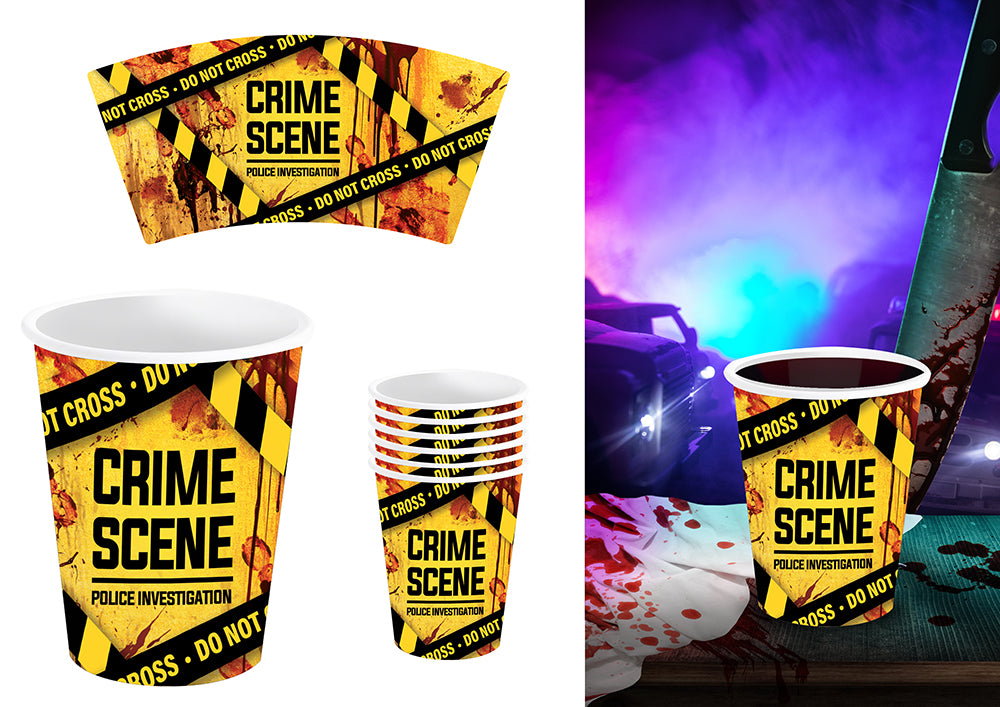 Bag 6 Cups Crime Scene 240 Ml 9 Cm