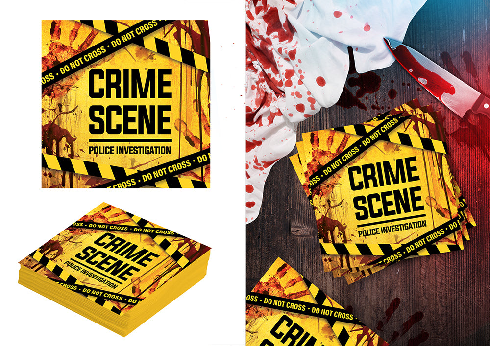 Bag 20 Napkins Crime Scene 16X16 Cm