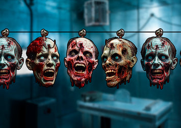 Garland Bloody Zombie Head Paper 300X23X16 Cm