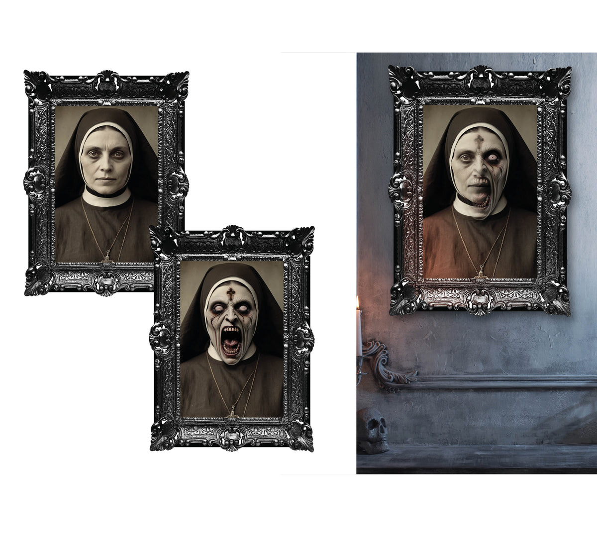 Picture Terrifying Nun 60X40 Cm, Pvc