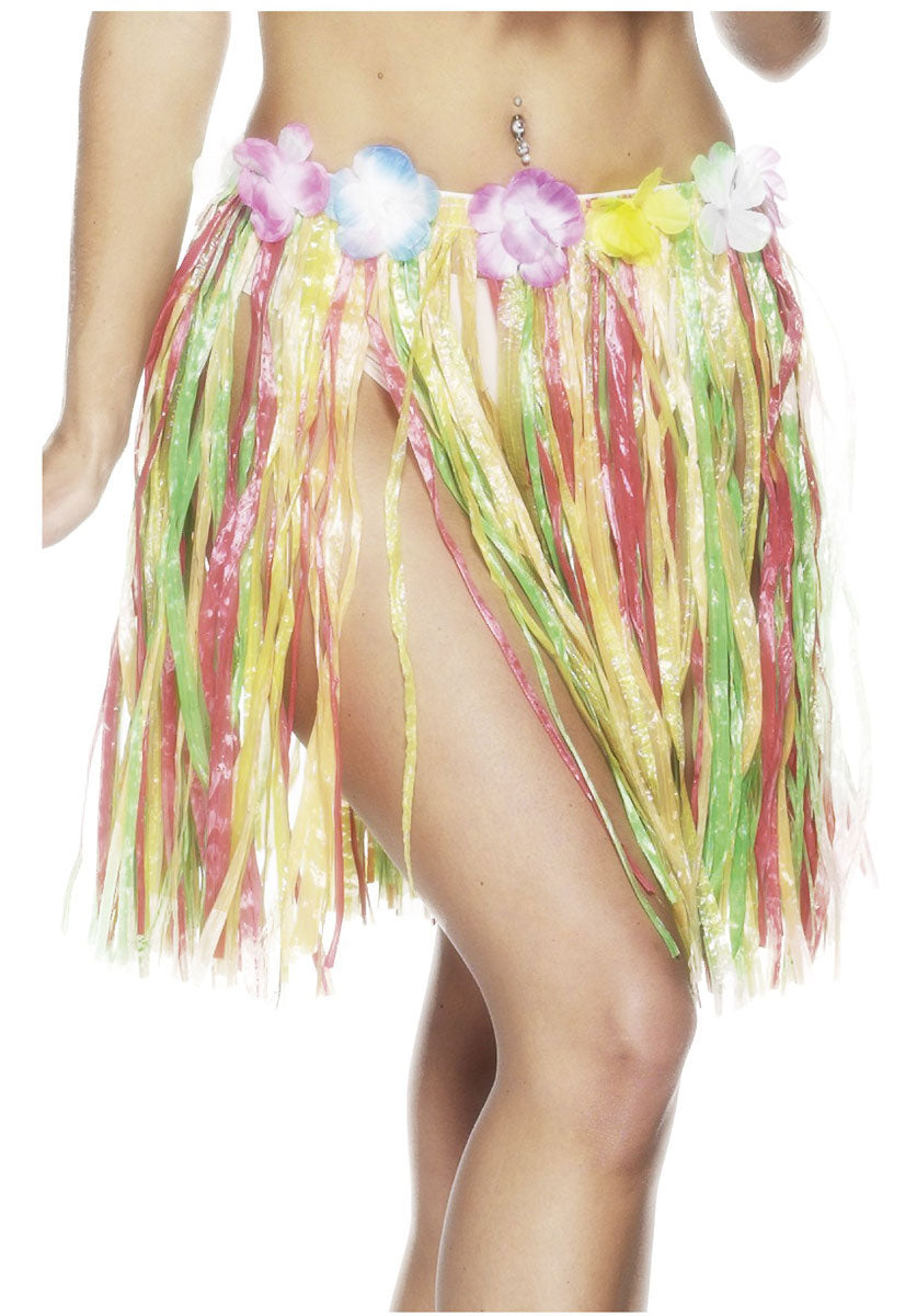 Hawaiian Hula Skirt, Multi-Coloured 46cm