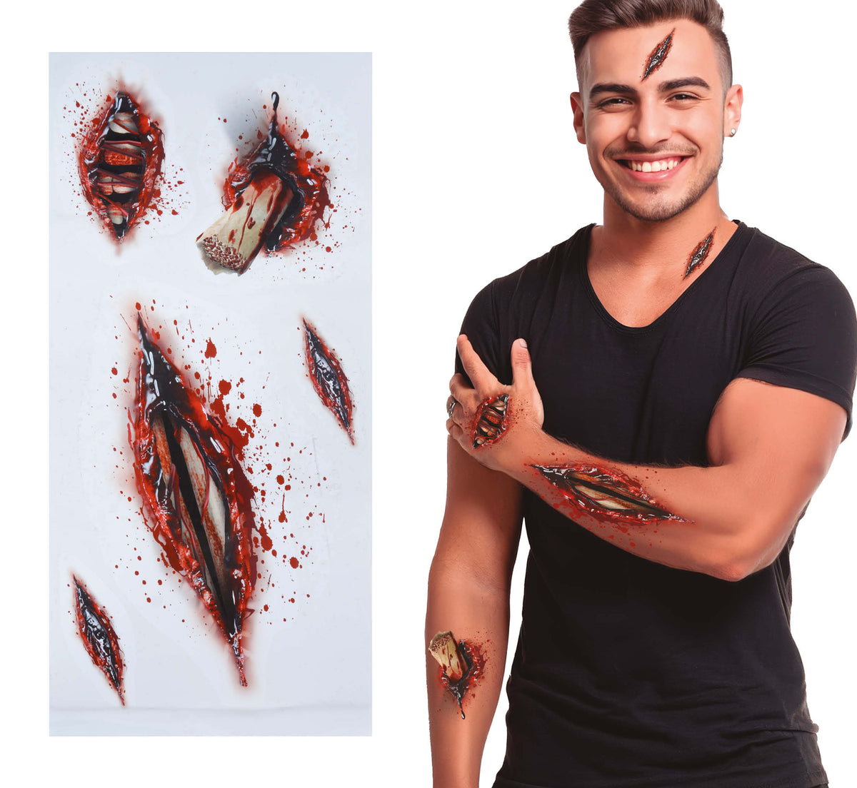 Open Wound Adhesive Tattoos, 14X30 Cm