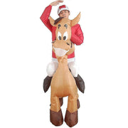 Santa on Horse Inflatable Costume