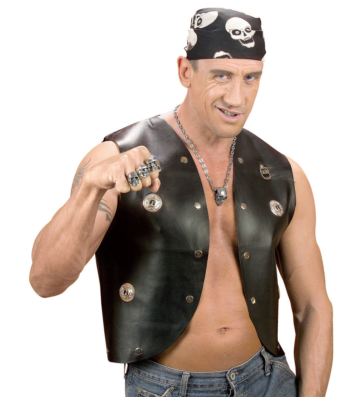 Leather Look Studded Vest