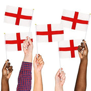 Pack of 10 England Hand Waving Plastic Football Flags Banners