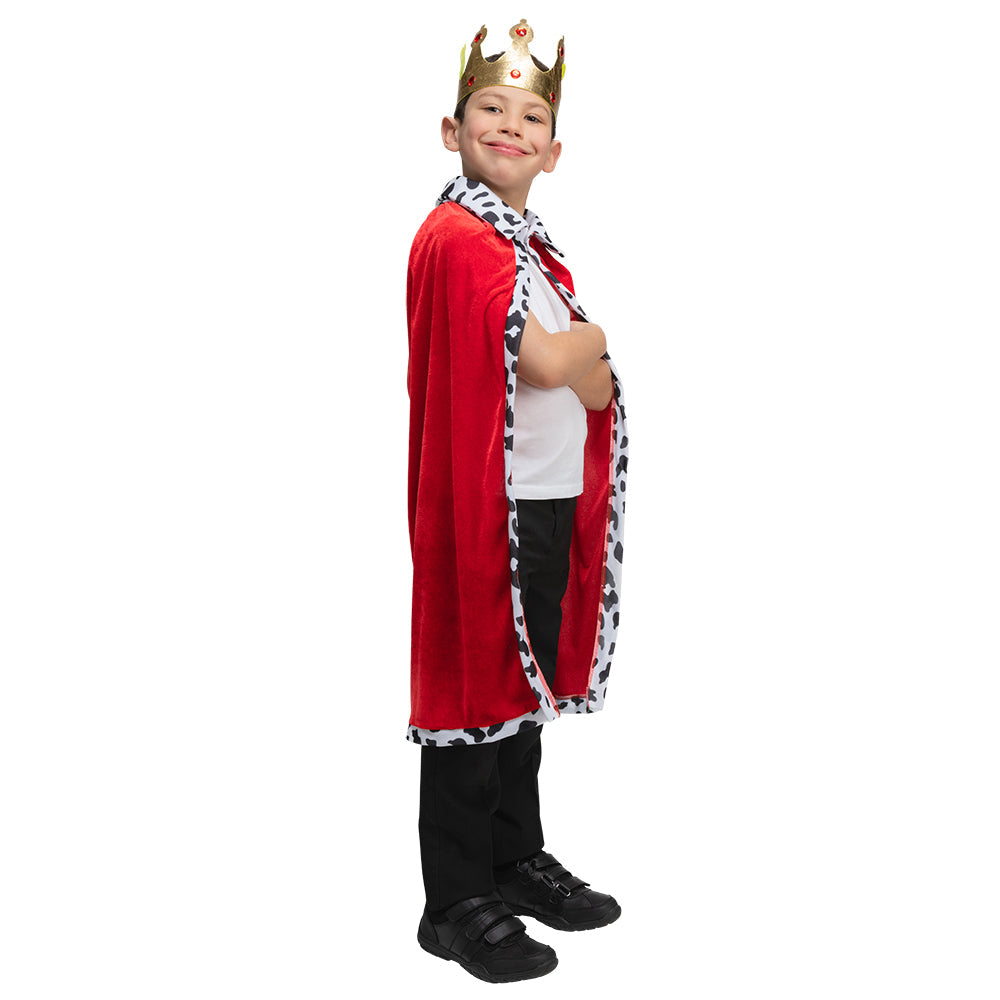 Deluxe Velvet Robe & Crown - Red
