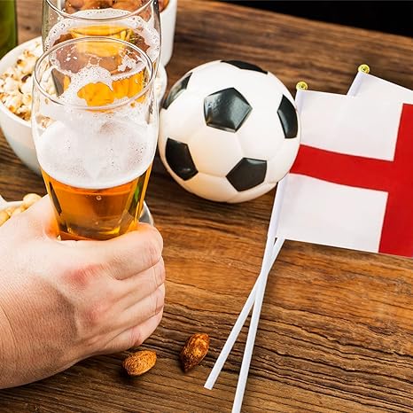 Pack of 10 England Hand Waving Plastic Football Flags Banners