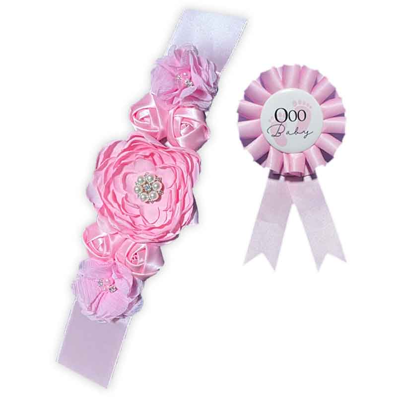 Pink Baby Bump Belt & Rosette