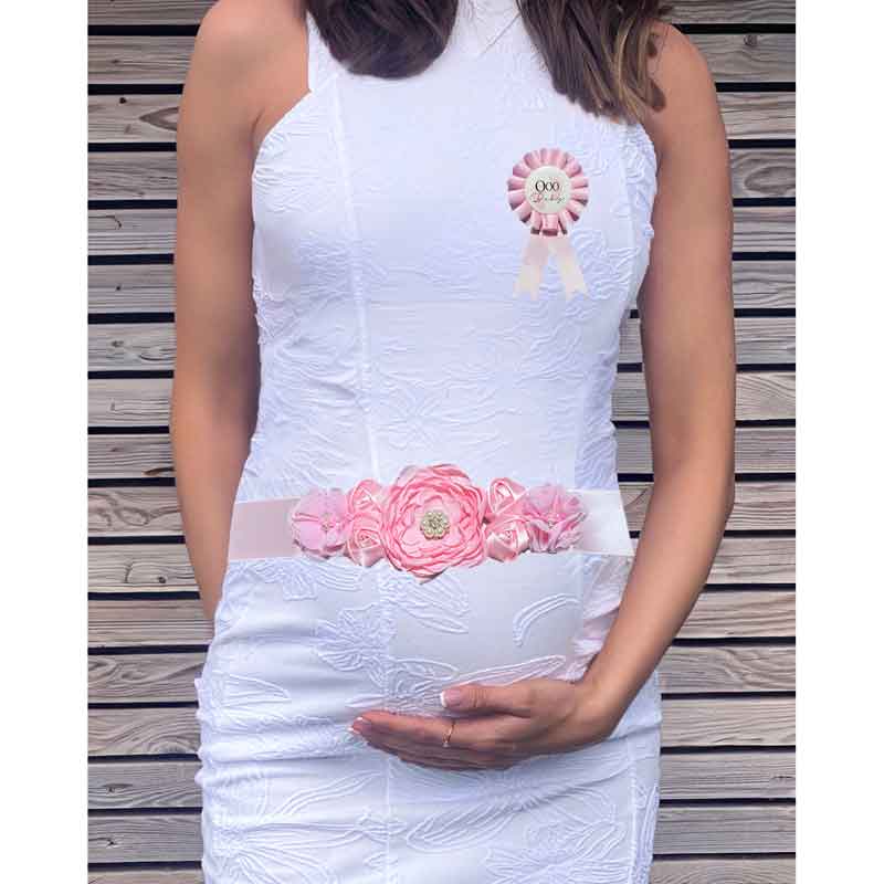 Pink Baby Bump Belt & Rosette