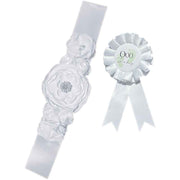 White Baby Bump Belt & Rosette