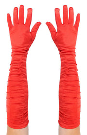 Ladies Long Gloves Red