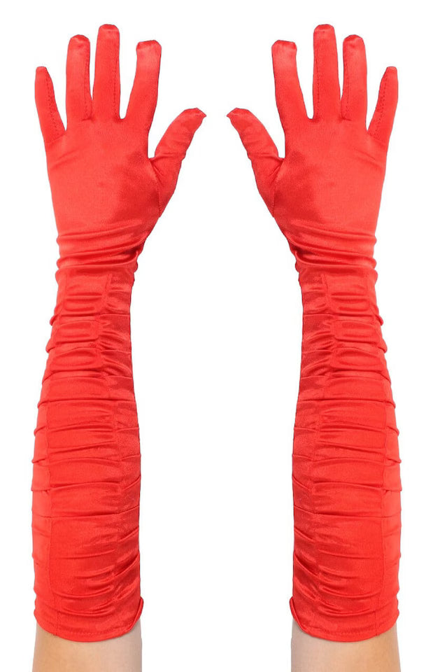 Ladies Long Gloves Red