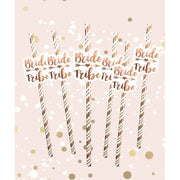 Bride Tribe Rose Gold Straws