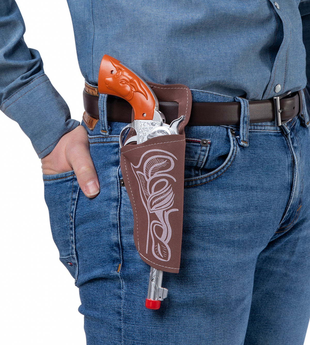 Cowboy Gun & Holster Brown