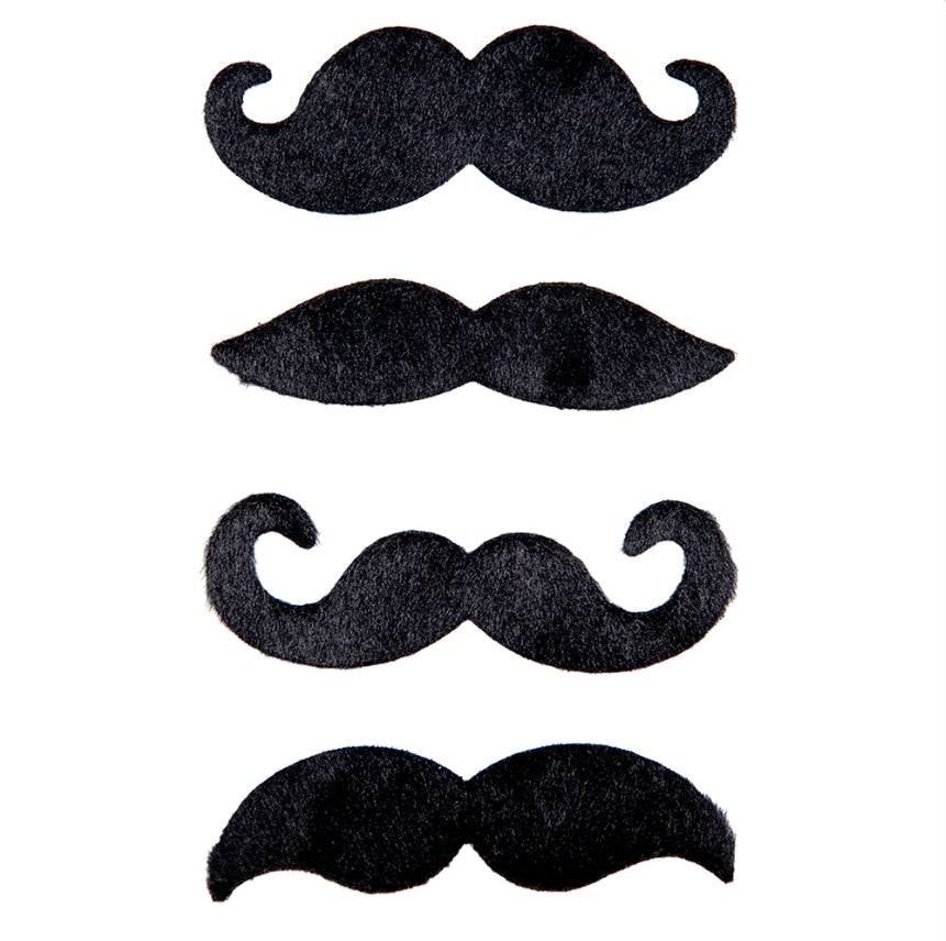 4pc Funny Moustache Black