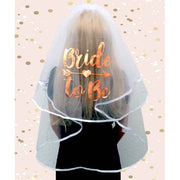 Bride to Be Rose Gold Printed Hen Night Veil