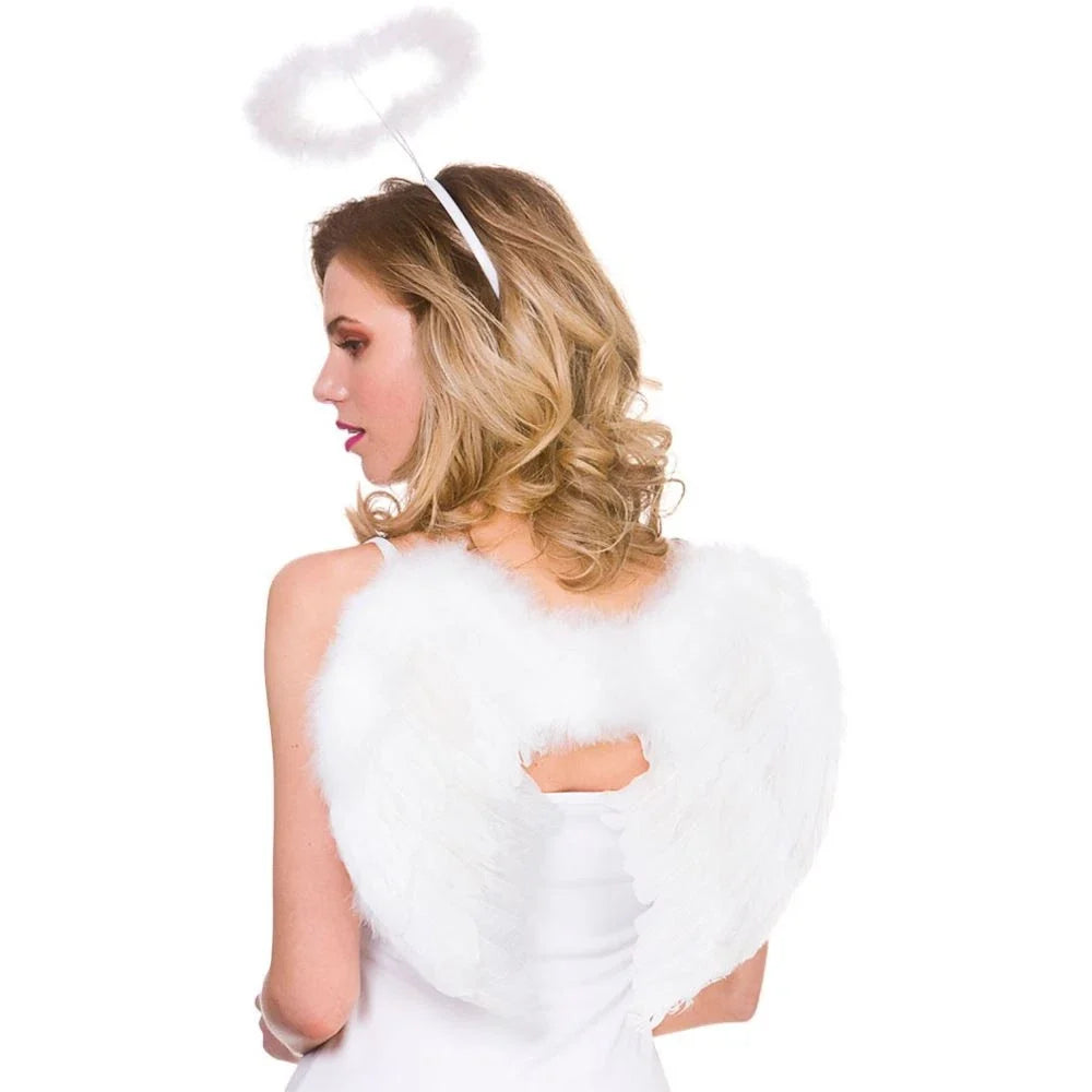 Feather Wings & Halo Set - White