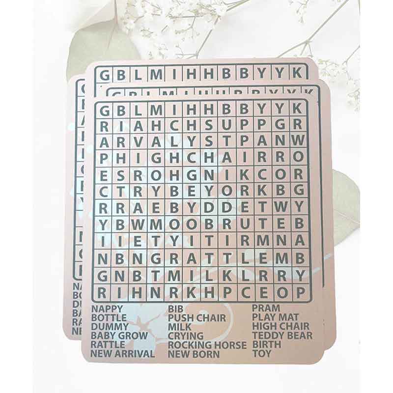 Baby Shower Word Search Game