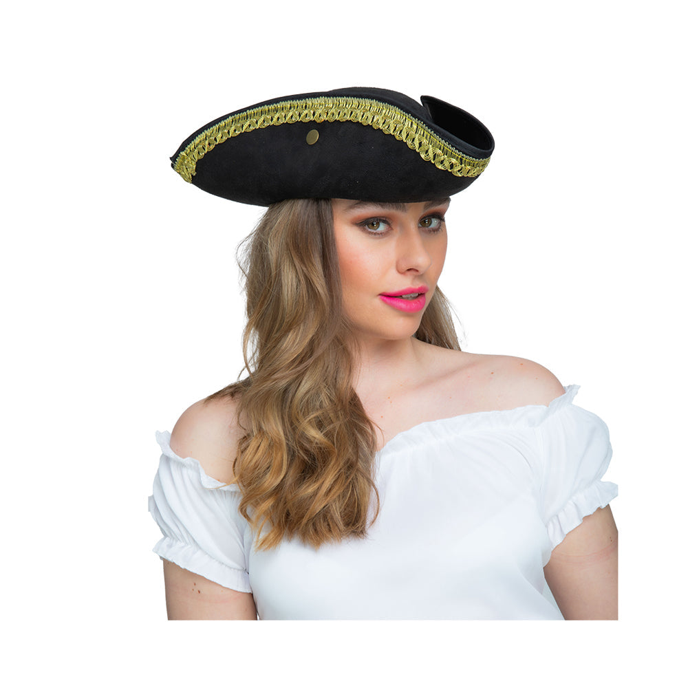 Pirate Hat with Gold Rim